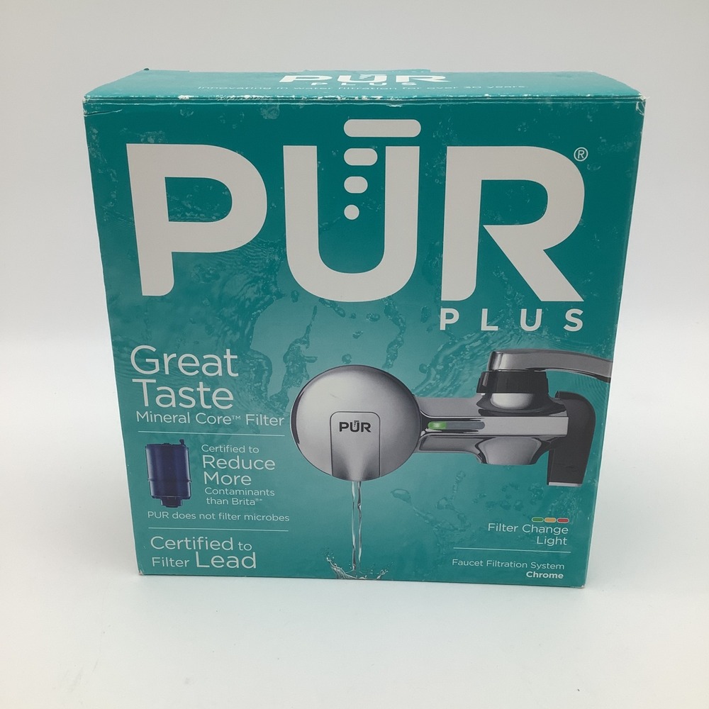 PUR PLUS Faucet Mount Water Filtration System Chrome PFM400H Lead Reduction New